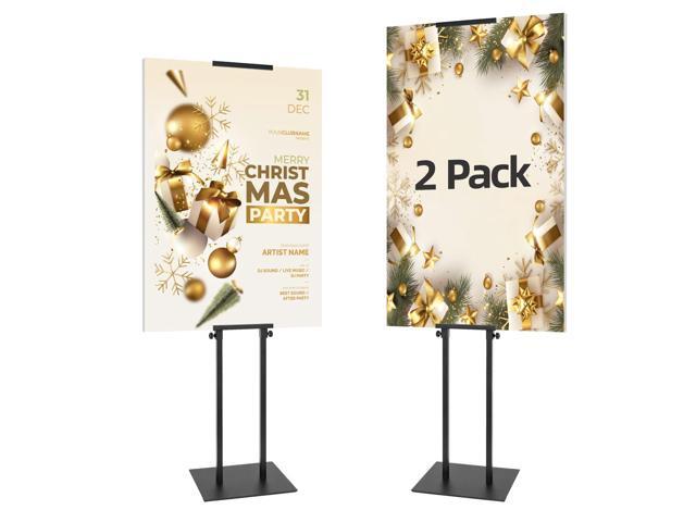 2Pack Poster Holder for Display, Adjustable Pedestal Sign Stand Up to 78 Inches, Double Sided for Board & Foam, Sign Holder Stand with Non-Slip Mat...