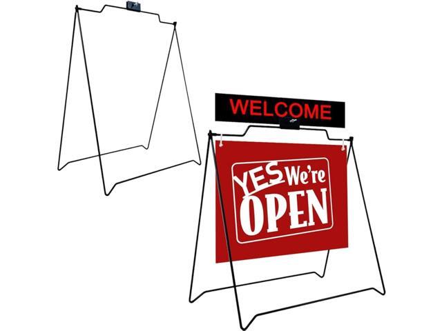 4 UNITS 22'x18' Sidewalk Sign A Frame Stand Real Estate Sign Holder(Stand Only) (4 PACK) (BLACK)
