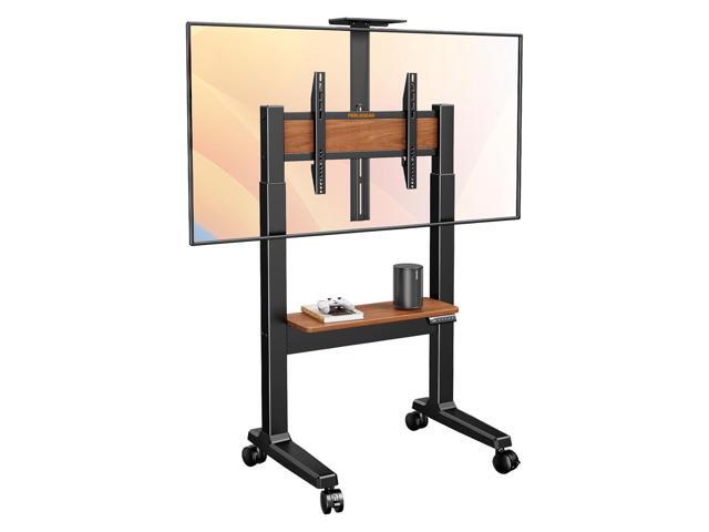 Motorized Mobile TV Cart for 3786 inch TVs up to 154 lbs Electric height adjustable, smart controller, stable dual pillar, wooden shelf storage,...