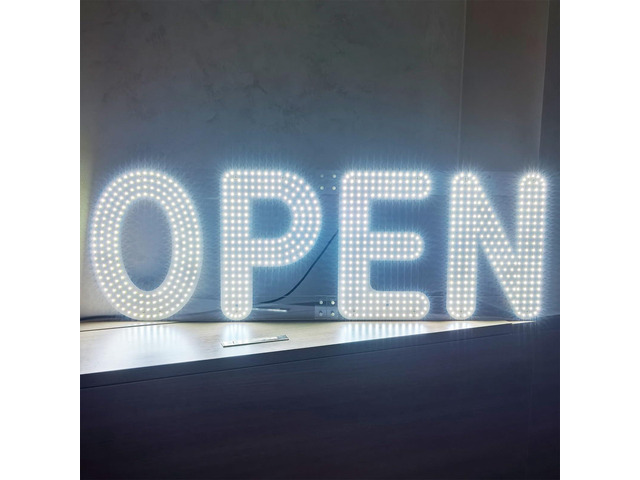 30'x10' Open Sign, Large LED Open Sign for Business, Ultra Bright and Dimmable, Includes 12V Adapter with 4 Lighting Modes for Storefront, Bar,...