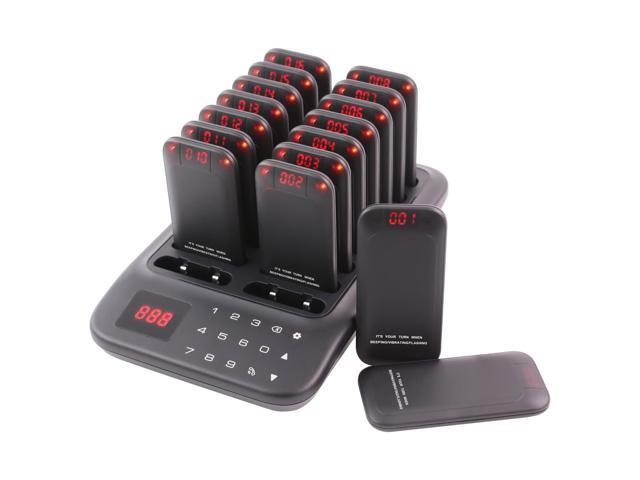 Restaurant Pager System, 16 LED Beepers Wireless Calling System Queue Pagers for Food Truck Church Nursery Clinic Coffee Shop Restaurants Bar with.