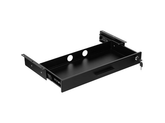 20'' x 9'' Under Desk Drawer Slide Out Storage Organizer, Lockable Metal Desk Drawer for Laptop and Office Accessories, Large Hidden Under Table.