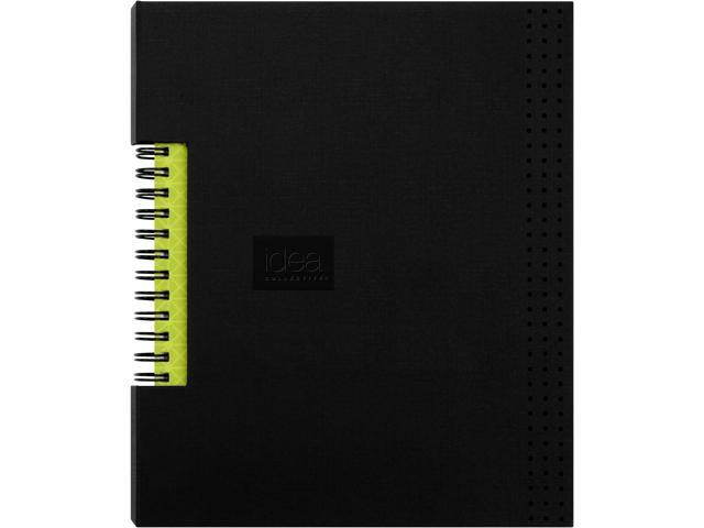 Idea Collective Business Notebook, 8 1/4 x 5 7/8, Double Wire, Case Bound, Black, 80 sheets (56897) (Pack of 9)