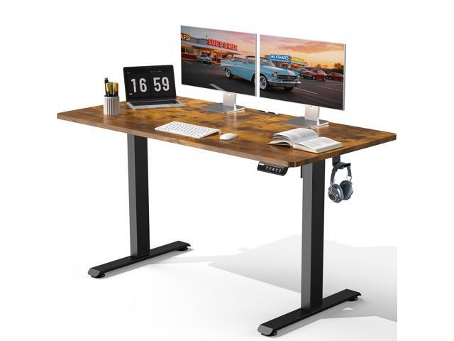 55' x 23.6' Super Large Standing Desk, Conference Room Tables, Brown Height Adjustable Electric Computer Desk, Sit to Stand Up, Modern.