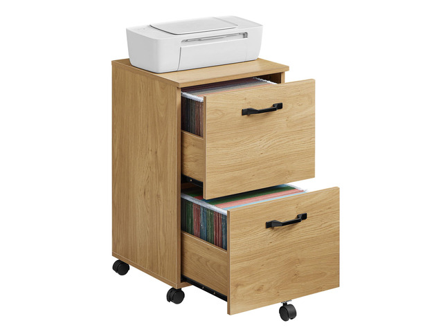 CUSTOS Collection - Lateral File Cabinet, Home Office Printer Stand, 3-Drawer Mobile Filing Cabinet with Open Shelves, for A4, Letter-Size Files,...