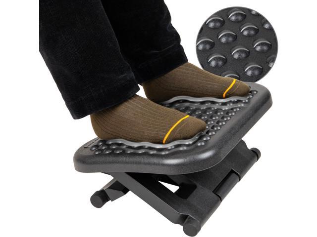 Foot Rest, Under Desk at Work, Ergonomic, Height Adjustable, Office, Plastic, 17' L x 13' W x 6.25' H, Black (Pack of 5)