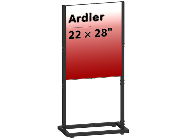 22' × 28' Sign Holder Floor Stand, Double-side Poster Banner Stand for Board & Foam Display, Heavy-duty Pedestal Sign Standing for Business,...