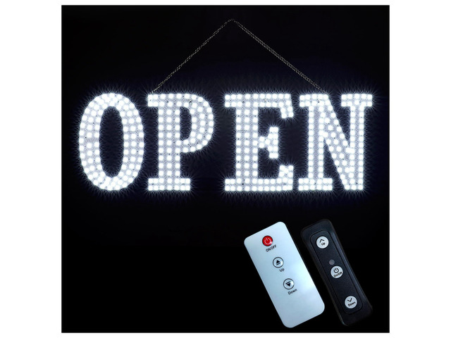 48'x17' Super Large LED Open Signs for Business with Remote Controlled, 10 Levels Brightness Adjustable Unique Design Super Bright with Chain, High...