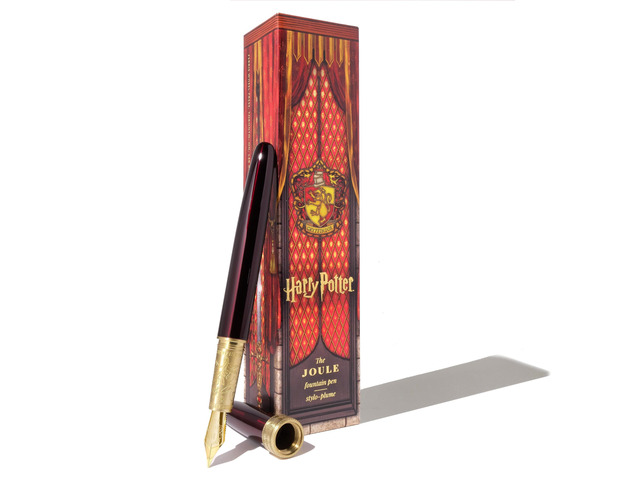Warner Bros., Official Licensed, Harry Potter, Joule Pen, Red, Secrets Etched in Silver and Gold, Gold Plated No. 6 Nib