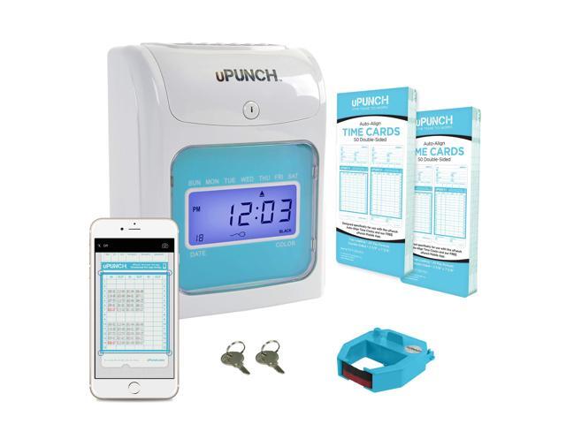 FN1000 Smart Time Clock System for Small Business: Auto Align Punch Clock with Free Mobile App for Digital Time Card Management and Payroll