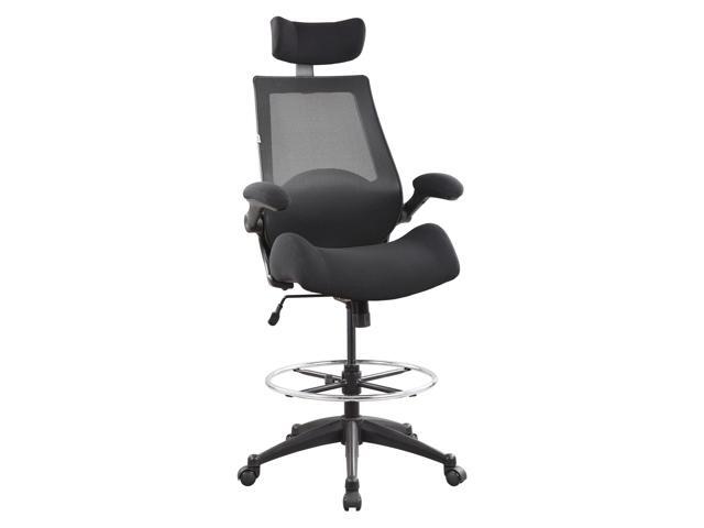 Drafting Tall Office Chair 400lbs High Back Standing Desk Chair Comfortable Wide Chair with Flip up Armrests, Adjustable Headrest,Molded Foam...