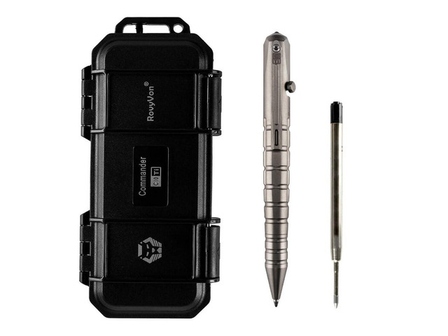 C10 Titanium Ballpoint Pen, Bolt Action Pen for Men & Women, Office Business Writing Pen Ideal for Camping Gear, EDC Tool, Emergency Glass Braker...