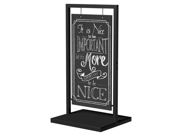 Chalk Board Easel Sign, Sidewalk Sign 35' x 18' with Display Shelf,Free Standing Chalkboard Easel,Double-Sided Hanging Outdoor Chalkboard Sign for...