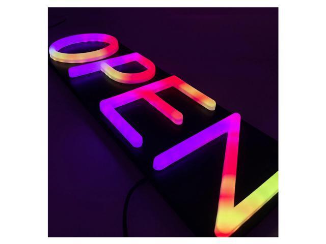Open Signs for Business,Neon Open Sign Led,20x7 inch with Remote Control,Bright Light Up Sign,Window Door Wall Mounted Bar Coffee Salon...