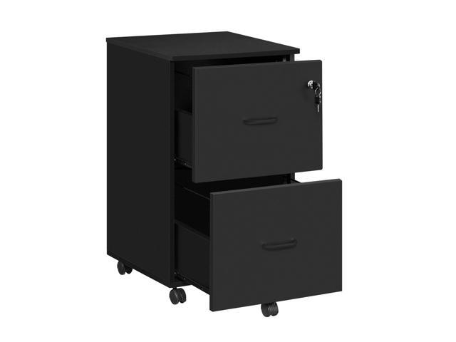 CUSTOS Collection - 2-Drawer File Cabinet, Locking Filing Cabinet for Home Office, Small Rolling Printer Stand, A4, Letter-Size Hanging Files,...
