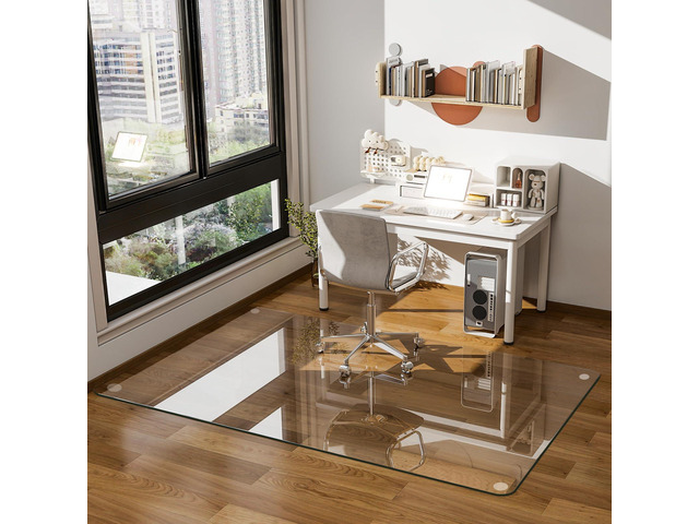 36'x55' Tempered Glass Office Chair Mat, Hard Floor Mat for Carpet Rectangle Heavy-Duty Floor Protector for Carpet & Hard Floors...