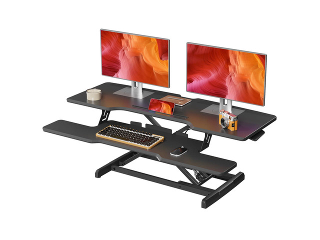 42' Standing Desk Converter, Quick Sit to Stand Desk Riser Height Adjustable Stand up Desk with Keyboard Tray for Dual Monitor, Copmputer &...