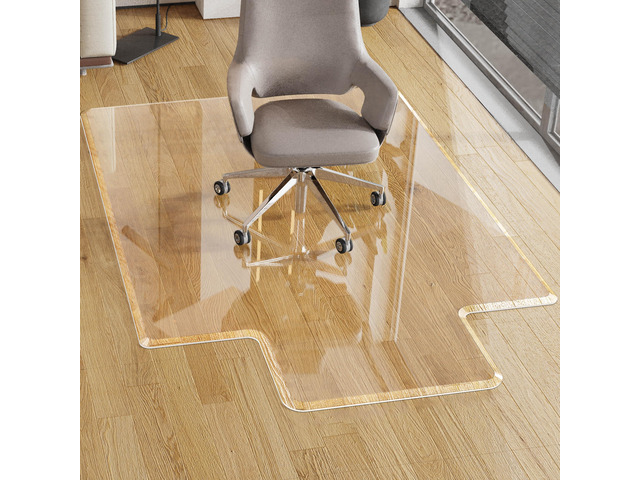 Beveled Edge Office Chair Mat for Carpet or Hardwood Floor, Crystal Clear 48' x 60' Desk Computer Chair Mat with Lip for a Smooth Glide and Easy...