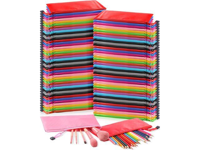 300 Pcs Pencil Pouches Bulk 12 Color A6 Size Small Zipper Pencil Bags Football Pattern Waterproof Bulk Pen Pouches Stationery Storage Bags for Back...