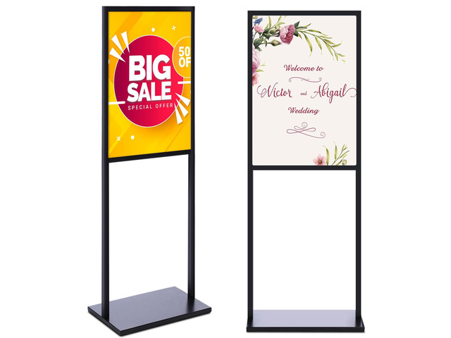 2 Pack Poster Stands for Display 24x32in Heavy Duty Sign Stand Slide-in Banner Sign Holder up to 9.47 Lbs Double Side Poster Holder with Non-slip...