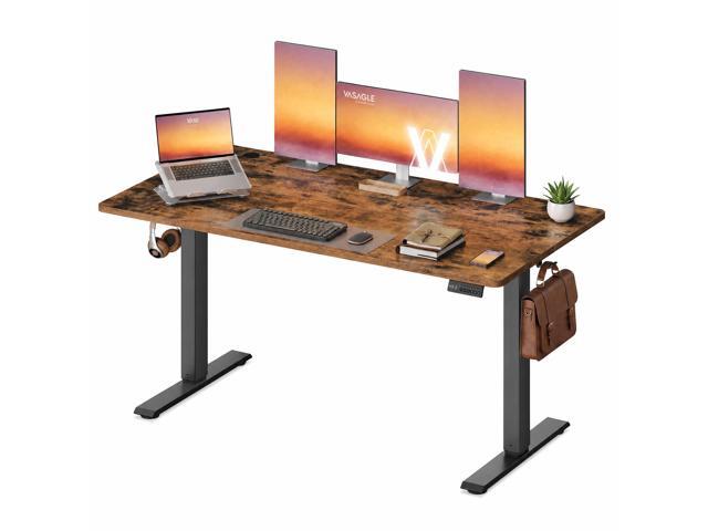 Electric Standing Desk, 55.1 x 27.6 Inches Height Adjustable Desk, Sedentary Reminder, 4 Memory Heights, for Home Office, Rustic Brown ULSD315KD020S