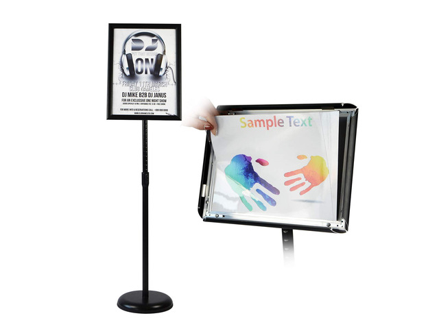 Adjustable Heavy Duty Pedestal Sign Holder Floor Stand, Sign Stand Poster Stand, Standing Floor, 8.5 x 11 inch, Vertical & Horizontal View, Outdoor...