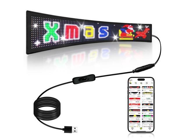LED Sign, 23'x5' Programmable LED Sign with Bluetooth APP Control - Huge Bright Scrolling Text/Animations for Car, Store, Christmas Advertising...