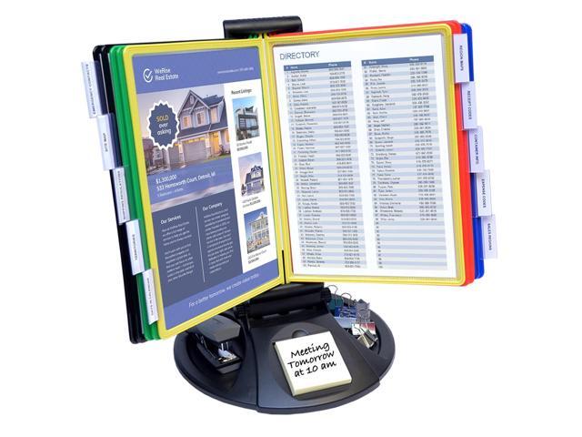 AdjustaView SUPPLY BASE Desk Reference Display Organizer CL 5 Adjustable Viewing Angles PLUS Functional Supply Storage Base, 10 Letter Size.