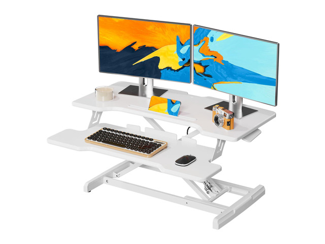 32' Standing Desk Converter, Quick Sit to Stand Desk Riser Height Adjustable Stand up Desk with Keyboard Tray for Dual Monitor, Copmputer...
