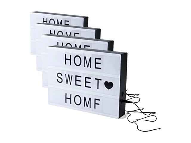 Changeable LED Letter Sign with Letter Storage, 105 Letters & Symbols, use with USB (included) or Batteries (not included) (Pack of 4)