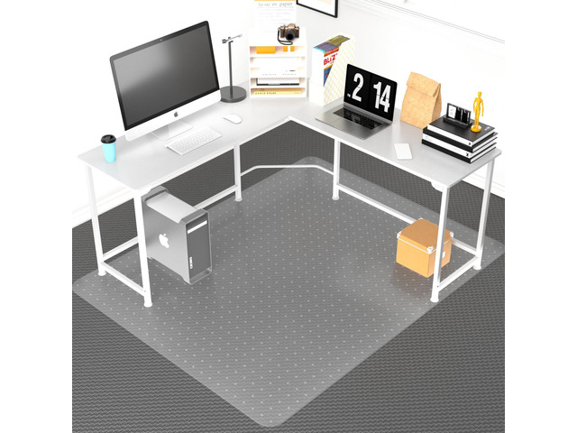 Office Chair Mat for Carpeted Floor, 63'x51' Clear Desk Mat for Carpet Large Protector Floor Mat On Low Pile Carpets, Easy Glide Rolling Plastic...