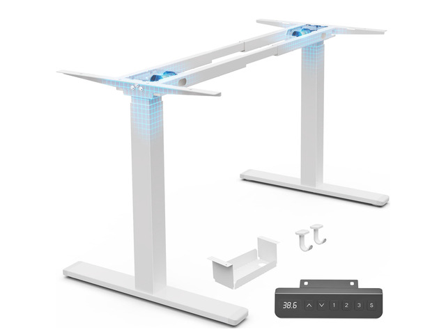 Dual Motor Electric Standing Desk Frame, Sit Stand up Desk Leg for 47.2 to 86.6 Desktop, Computer Desk Leg with Cable Tray, 3 Memory Height...
