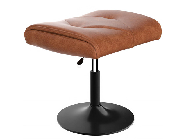 Foot Rest Under Desk Ottoman, PU Height Adjustable Footrest with Comfort Padding, Leg Rest for Desk for Relieving Leg Pain, Stiffness, and etc, Brown