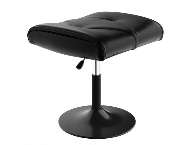 Foot Rest Under Desk Ottoman, PU Height Adjustable Footrest with Comfort Padding, Leg Rest for Desk for Relieving Leg Pain, Stiffness, and etc, Black