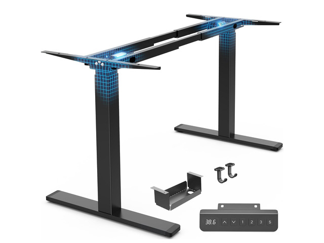 Dual Motor Electric Standing Desk Frame, Sit Stand up Desk Leg for 47.2 to 86.6 Desktop, Computer Desk Leg with Cable Tray, 3 Memory Height...