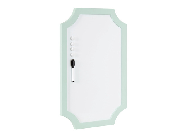 Holbrook Scalloped Magnetic Dry Erase Board with Marker and Four Magnets; 15 x 24; Green; Decorative Wall Organization White Board for Use as...