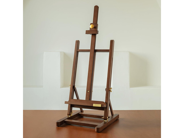 PRO Large Tabletop Painting Easel - Assembly-Free Desktop Art Easel for Canvas Up to 27.5' - H Frame Adjustable Beech Wood Stand Easel for Painting