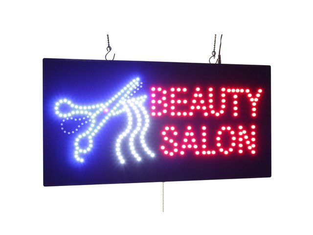 Beauty Salon Scissors Sign, 24'x12', 60x30cm, LED, Neon, Florescent, Signage, Signboard, Display, Billboard, Screen, Grand Opening, Gift