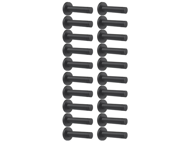 20Pcs Door Stop, Matte Black 3.5 Inch Heavy Duty 304 Stainless Steel Door Stopper with Rubber Tips Bumper, Wall Mounted Door Holder Protection...