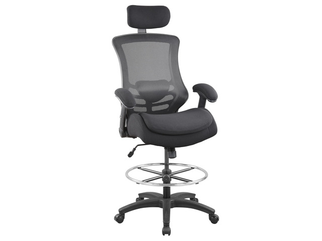 400lbs Ergonomic Drafting Chair Tall Office Mesh Chair Adjustable Headrest, Standing Desk Chair, Height Adjustable Armrest and Flip up Arms,...