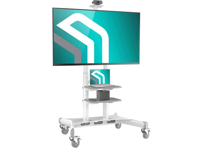 Mobile TV Stand on Wheels for 50-86 Inch Screen, max Load 233 lbs, Height Adjustable, Portable TV Cart, VESA 200x200-800x500, TV Cart Rolling TV...