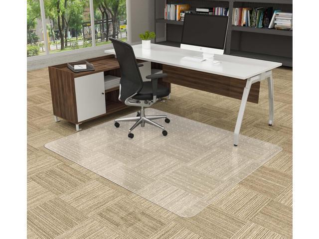 Extra Large Office Chair Mat for Low Pile Carpeted Floors - 46' x 60' Clear Desk Chair Floot Mat for Home & Offices, Easy Glide Plastic Floor Mat.