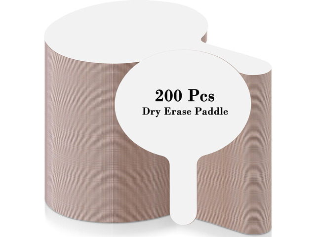 200 Pcs Dry Erase Answer Paddles for Classroom, Auction Paddles, Double-Sided Handheld Mini Whiteboards Bulk Set for Students, Teachers, School...