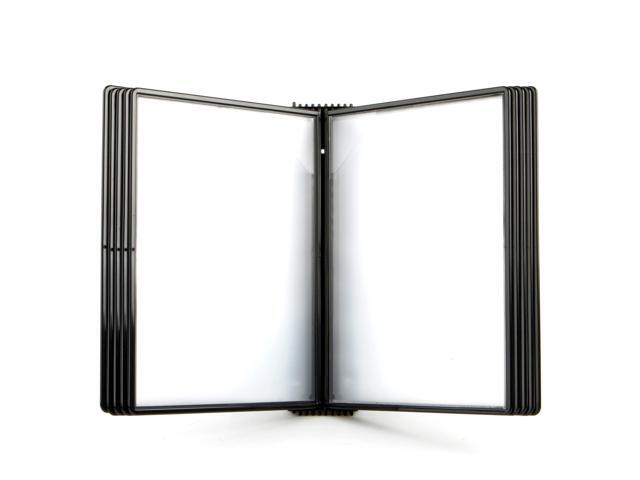Wall Mount Reference System, 10 Pockets, Easy-Load Design, Black 10 double-sided polypropylene pockets, holds 20 letter-size sheets, sturdy...