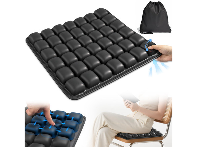 Upgrade Airplane Seat Cushion with No External Air Pump, Travel Cushion for Long Flights, Portable Wheelchair Cushions, Adjustable Air Cushion with...