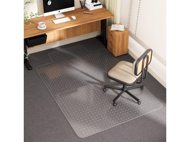 Office Chair Mat for Carpet with Lip, 48' x 72' Clear Plastic Protector Heavy Duty Desk Floor, Low Pile Carpet Saver Mat for Rolling Chairs,...