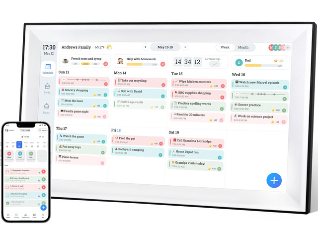 15.6 Sarmt Digital Calendar 2026 Planner,WiFi Touchscreen Wall & Desk Electronic Calendar,Great for Family Schedules, Meal Planner, Rewards