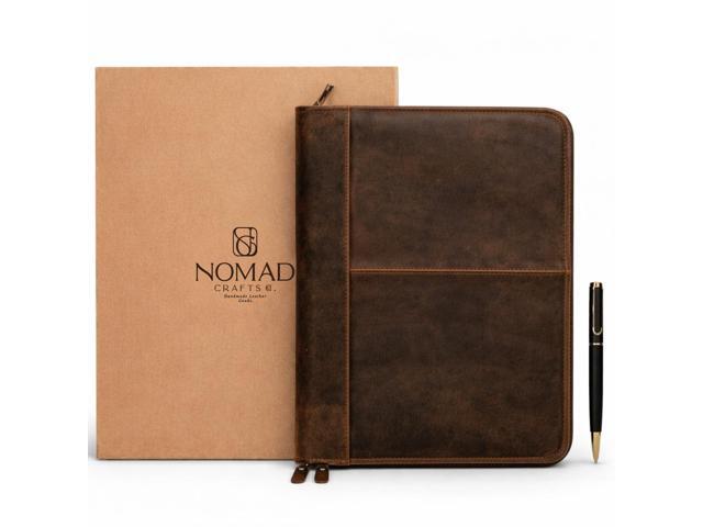 Leather Padfolio with Zipper Business Portfolio for Men and Women, Legal Pad Portfolio, Leather Folder, Professional Padfolio for Meetings and...