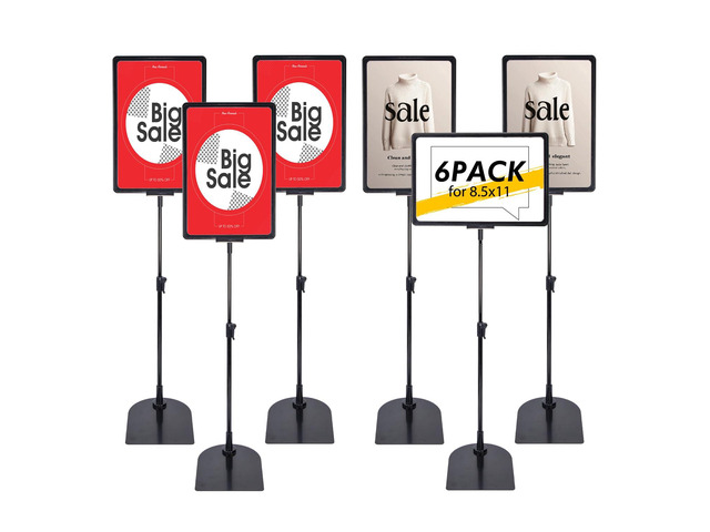 Sign Holder Stand 8.5 x 11, Indoor Portable Lightweight Signage Display for Table Top & Floor, for Event Business Store Retail Vender Booth...