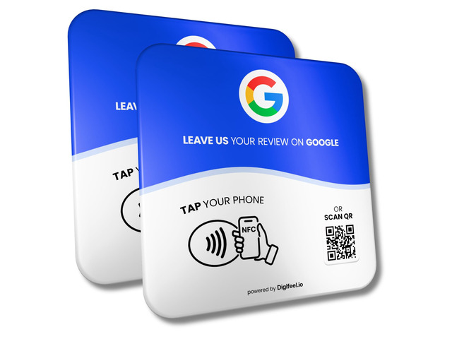 Review Tap Card for Google reviews NFC + QR Code Sign Boost Customer Feedback Plate for Business Compatible with All Phones (Multicolor, 2 Plates)
